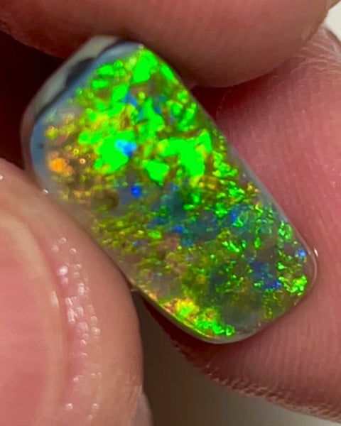 Gem Rub Of Lightning Ridge 4.95cts Stunning Super Bright & gorgeous Electric Multifires for setting in fine jewellery  17.00x 8.00x 3.00mm NSW069