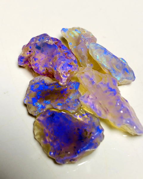 Lightning Ridge Rough Opal Parcel 28cts Cutters Select Crystal bright & colourful material to cut 20x10x7mm to 14x7x3mm WAC03