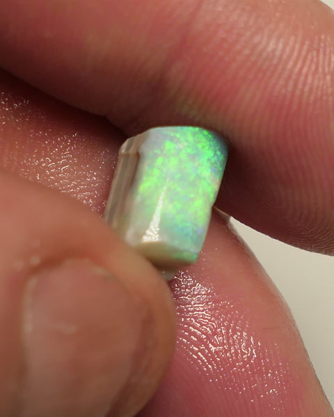 Mintabie Opal 4cts Seam rough rub  Yellow Green Dominant Bright Multifires in the bar Packed with Potential 12x6x5mm 4APR