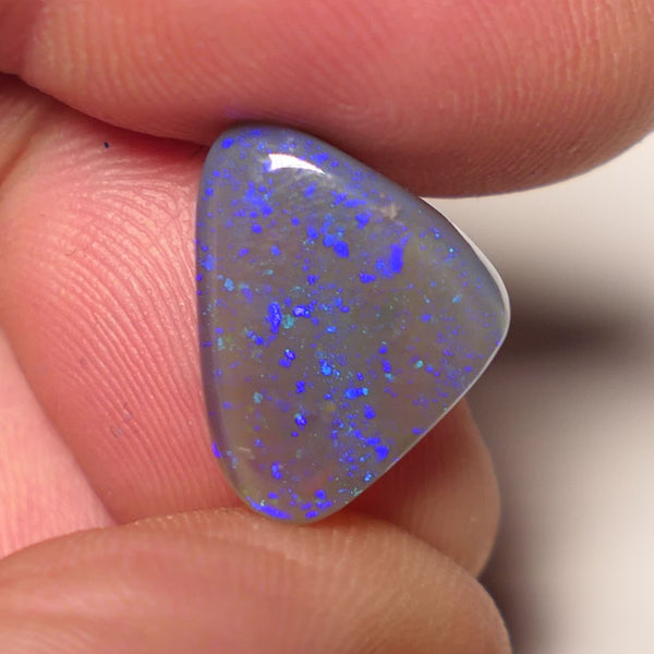 Lightning Ridge Double Sided Dark Crystal Opal Gemstone 5cts Gem Grade  N6 Body Tone B3 Stunning Blues with flashes of Greens 15x16x3mm WAC60