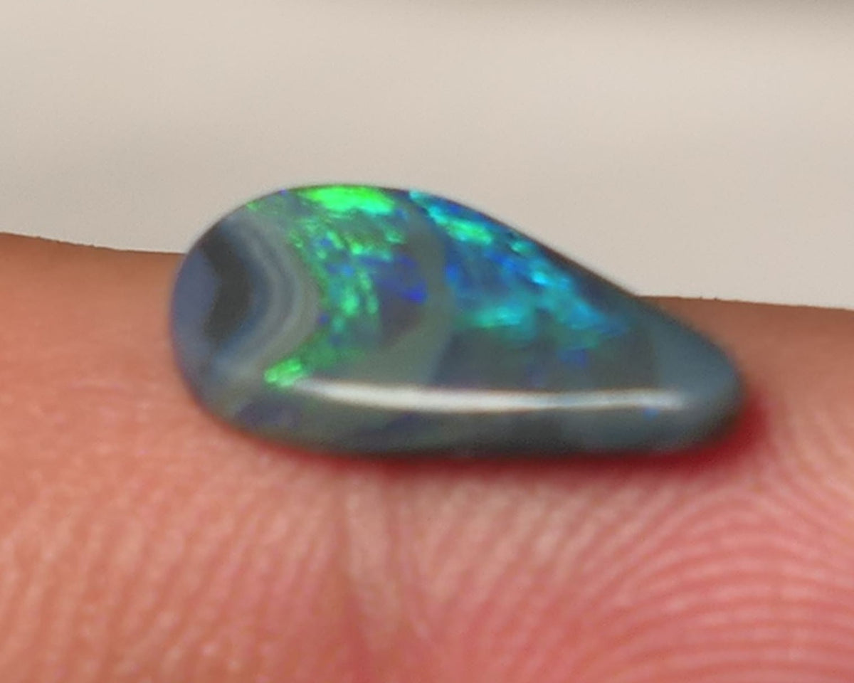 Dark Opal Picture stone Gemstone 1.6cts Gem Grade Mulga® N5 Body Tone B3 Brightness Stunning Multifires 13x8x2mm WAC62