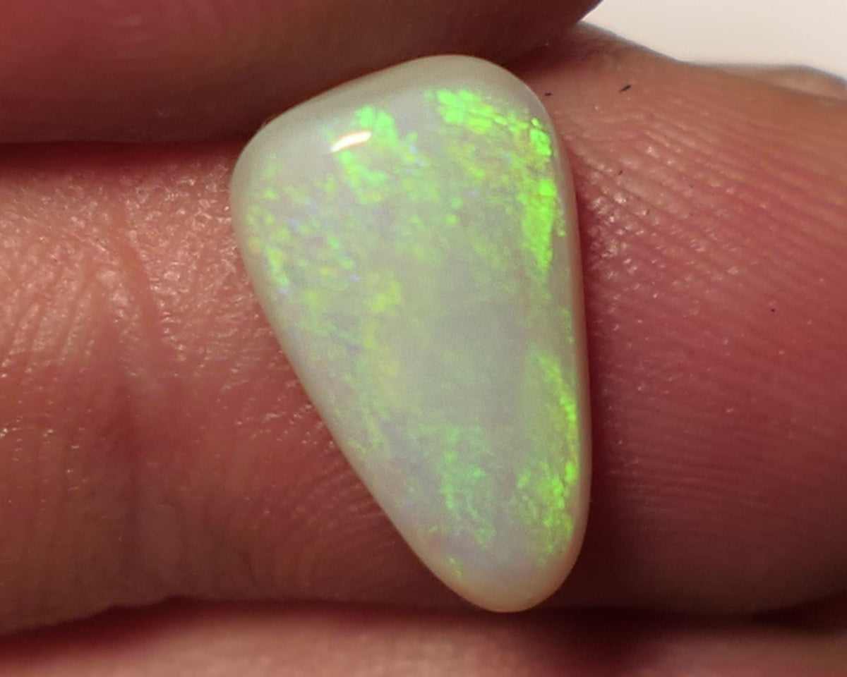 Lightning Ridge N8 Light opal Gemstone 2.7cts Polished ready for setting Yellow Dominant Multifires 13x8x3mm SKU#0411