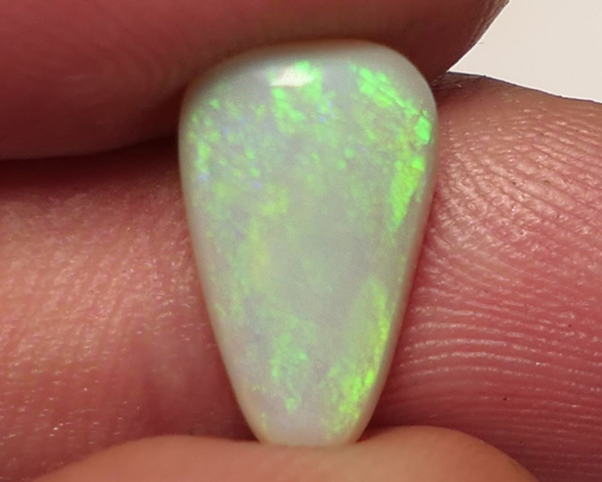 Lightning Ridge N8 Light opal Gemstone 2.7cts Polished ready for setting Yellow Dominant Multifires 13x8x3mm SKU#0411