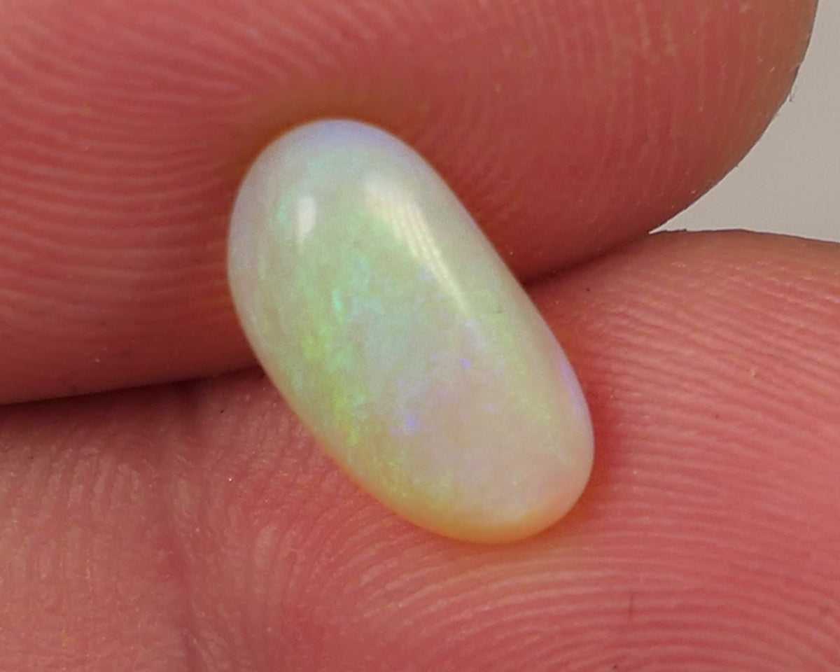 Lightning Ridge N8 Light Crystal opal Gemstone 1.7cts Polished ready for setting Nice Multifires 12x6x3mm SKU#0410