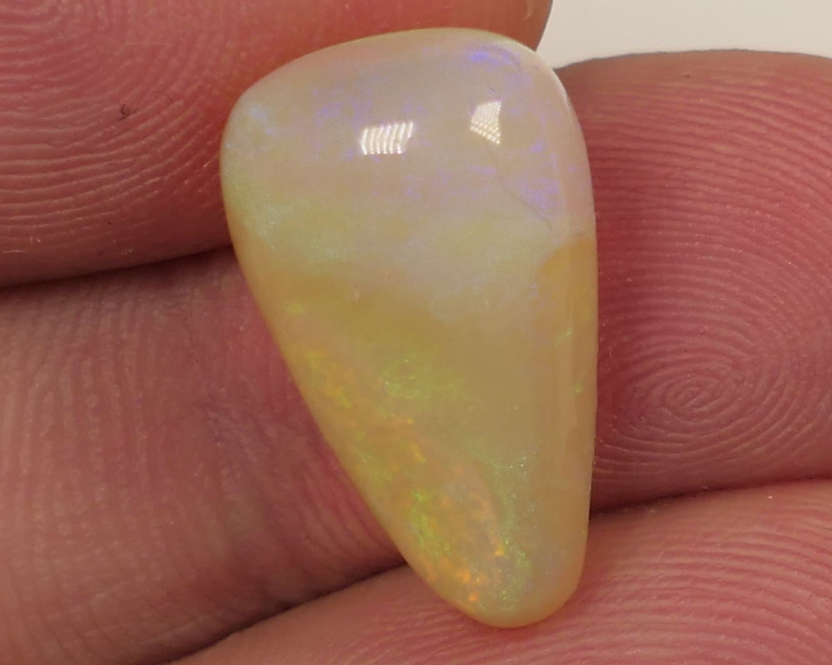 Lightning Ridge N8 Light Crystal opal Gemstone 9.35cts Polished ready for setting Nice Yellow/Blue Fires 18x12x7mmm SKU#0409