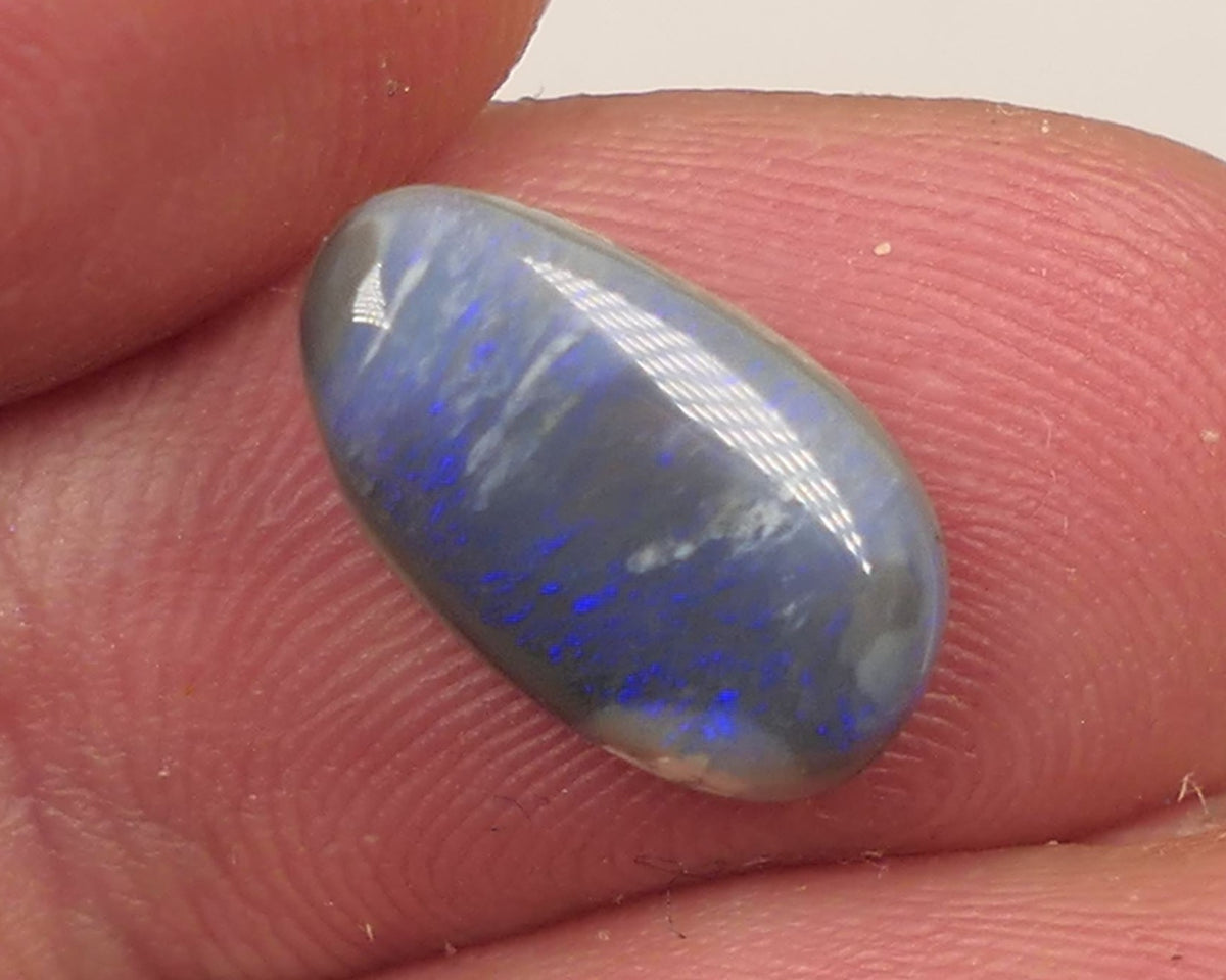 Lightning Ridge Dark Crystal opal Picture Stone Gemstone 2.7cts Polished ready for setting Nice Blue colours 13x7x3mm SKU#0403