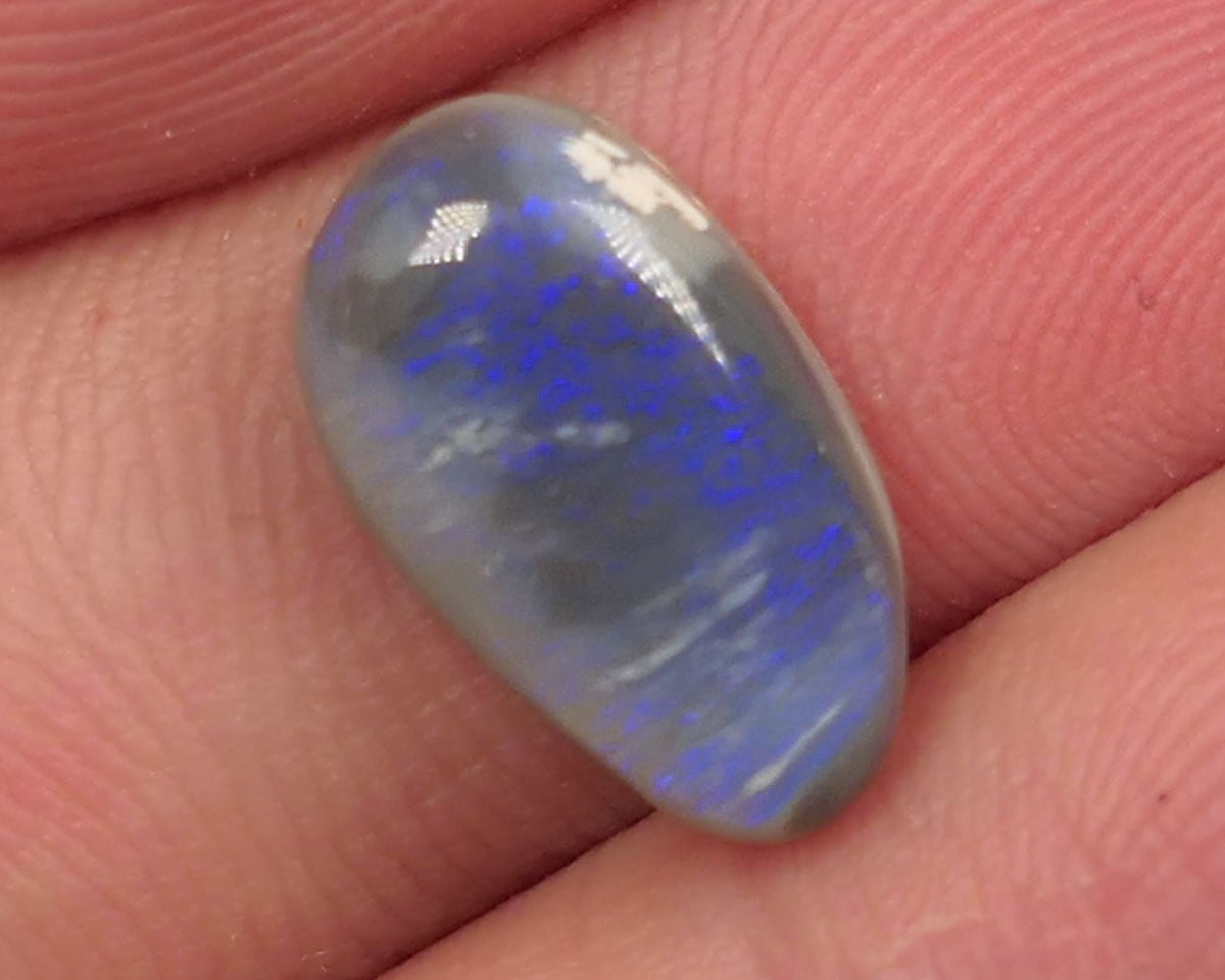 Lightning Ridge Dark Crystal opal Picture Stone Gemstone 2.7cts Polished ready for setting Nice Blue colours 13x7x3mm SKU#0403