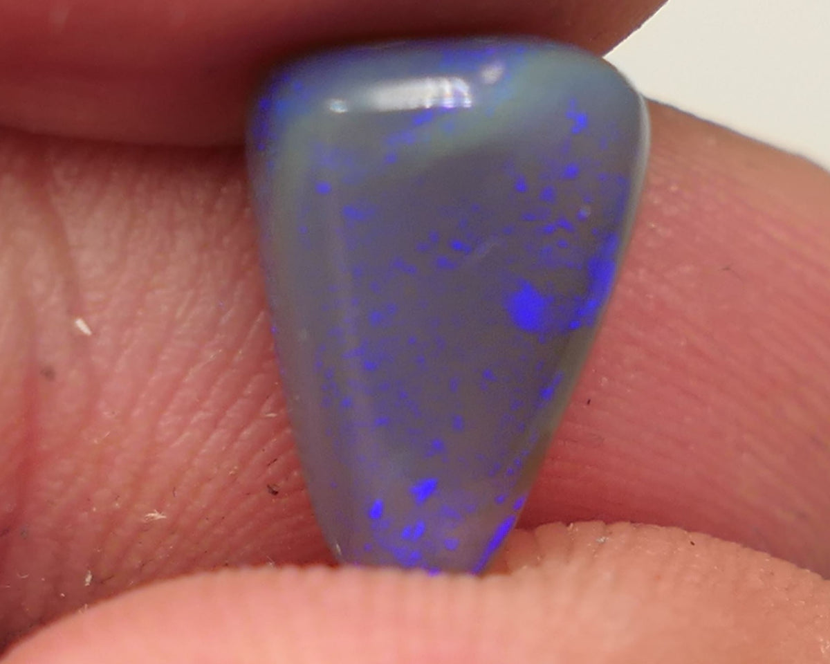 Lightning Ridge Dark Crystal opal Gemstone 3.3cts Polished ready for setting Some Nice Blue colours 12x8x5mm SKU#0444