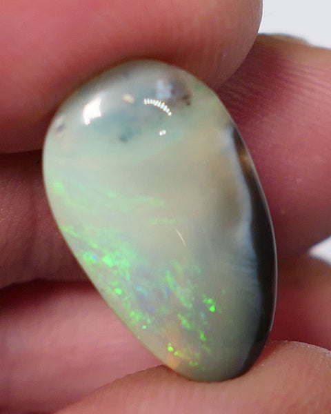 Lightning Ridge Dark Crystal opal Picture Stone Gemstone 4.4cts Polished ready for setting Green/Yellow/Blue fires 19x11x3mm  0639
