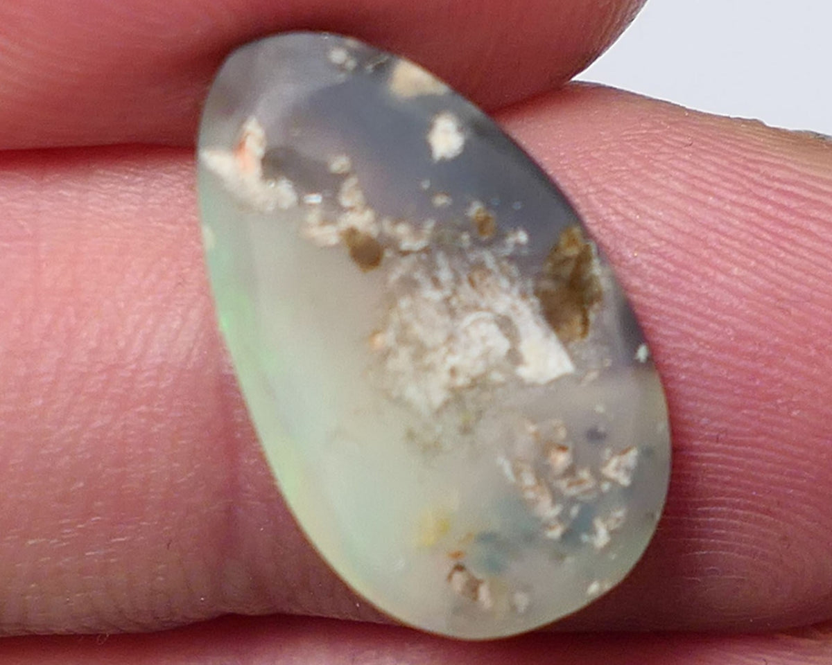 Lightning Ridge Dark Crystal opal Picture Stone Gemstone 4.4cts Polished ready for setting Green/Yellow/Blue fires 19x11x3mm  0639