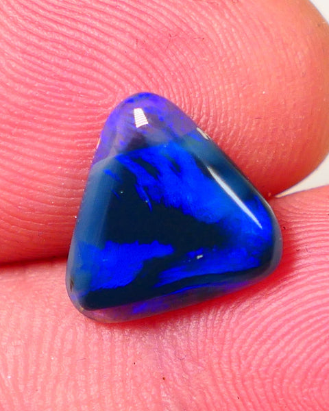 Lightning Ridge Black opal Picture Stone Gemstone 3.1cts Polished ready for setting Nice Bright Blue colours 12x12x3mm 0646