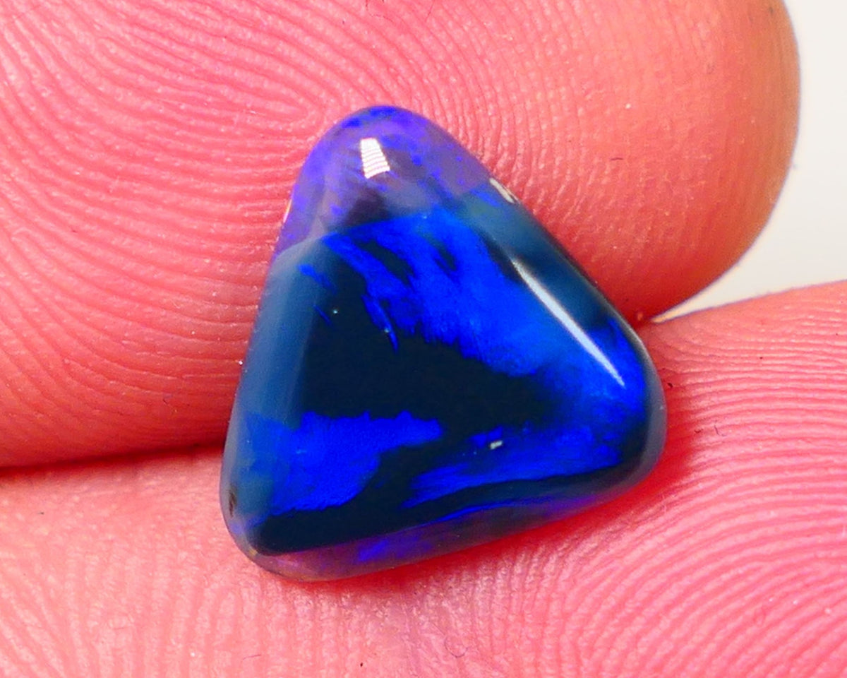 Lightning Ridge Black opal Picture Stone Gemstone 3.1cts Polished ready for setting Nice Bright Blue colours 12x12x3mm 0650