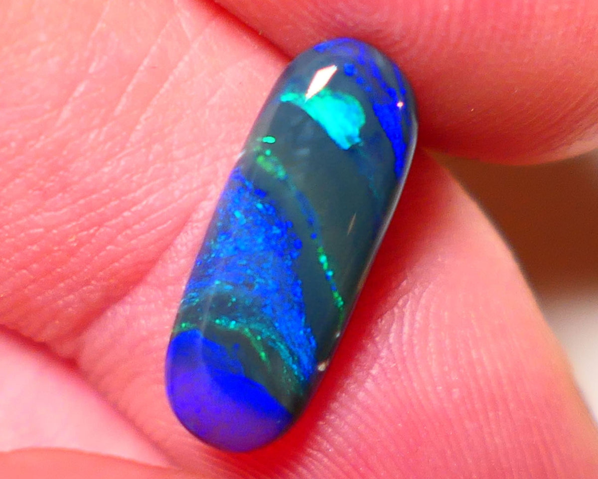 Lightning Black Opal Gemstone 2.4cts Gem Grade Mulga® N3 Black Body Tone B4 Brightness Stunning Multifires 15x6x3mm UK06