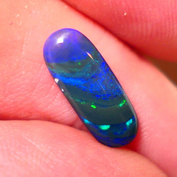 Lightning Black Opal Gemstone 2.4cts Gem Grade Mulga® N3 Black Body Tone B4 Brightness Stunning Multifires 15x6x3mm UK06