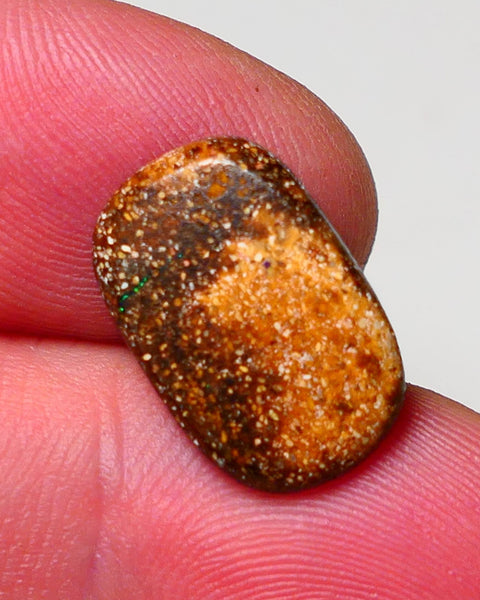 Winton Boulder Opal Gemstone 5.7cts Face showing Bits of Blue Fires only 18x11x3mm 0925