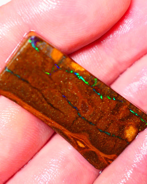 Queensland Boulder Matrix opal 31cts rough Winton  Bright colours in veins 38x18x5mm 0720