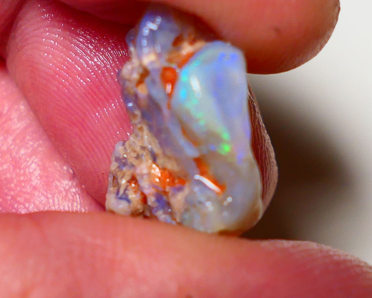 Lightning Ridge Rough Opal 11cts Crystal Untouched Knobby showing some Blue Green 21x13x9mm 0810