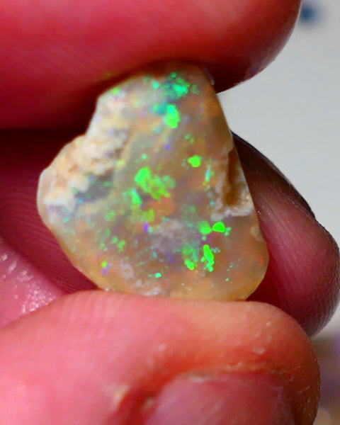 Lightning Ridge Opal Crystal Base Knobby Rough Rub 7.00cts Stunning Bright Multifires Confetti 15x12x5mm 0916