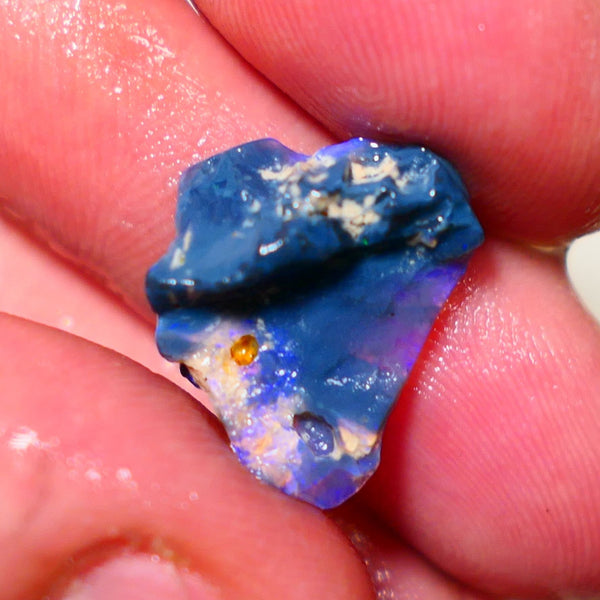 Lightning Ridge Opal Black Crystal Base Seam Rough Rub 5.5cts Gorgeous Stunning Bright fires 18x15x6mm 0954