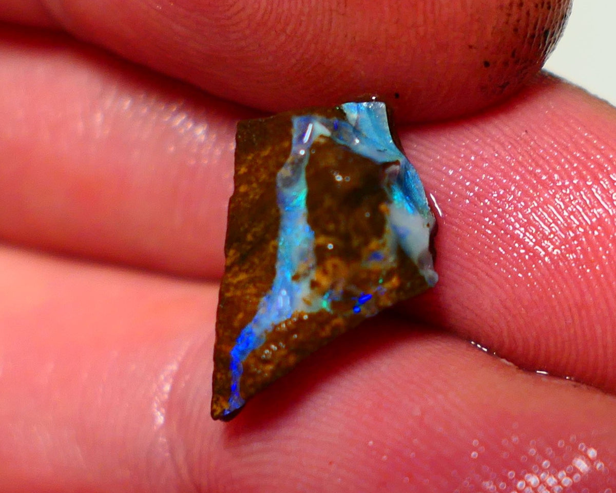 Queensland Boulder Boulder opal 7.00cts rough Winton gorgeous veins with nice fires 17x11x10mm 1123