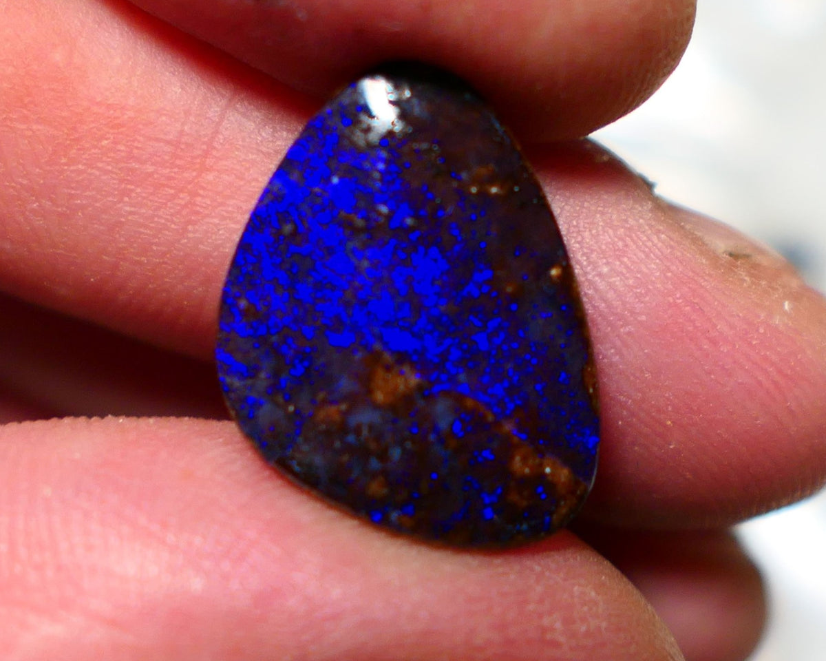 Australian Queensland Boulder opal Polished Gemstone 9.50cts Gem Bright gorgeous blue fires From Winton 20x14x4mm BO013