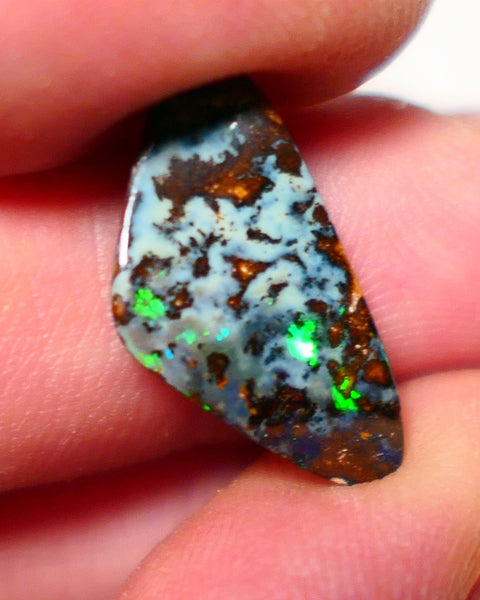 Australian Queensland Boulder opal Polished Gemstone 7.15cts Bright gorgeous fires From Winton 20x10x4mm BO017