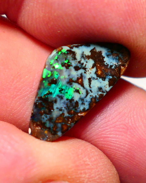 Australian Queensland Boulder opal Polished Gemstone 7.15cts Bright gorgeous fires From Winton 20x10x4mm BO017