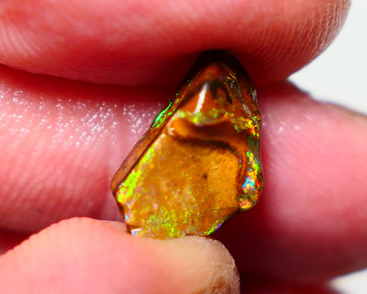 Queensland Boulder Matrix opal 3.60cts rough/rub Winton Bling Gem Bright exotic Oranges/Yellows/Lilacs 15x8x5mm BO-025