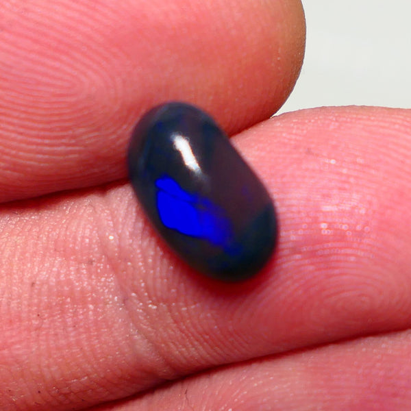 Lightning Ridge Semi Black Crystal Opal High Dome Gemstone 2.00cts GEM Grade N5 Body Tone B3 Brightness  Rolling Flash Royal Blues in various patterns 12.2x7.3x3.8mm 1327