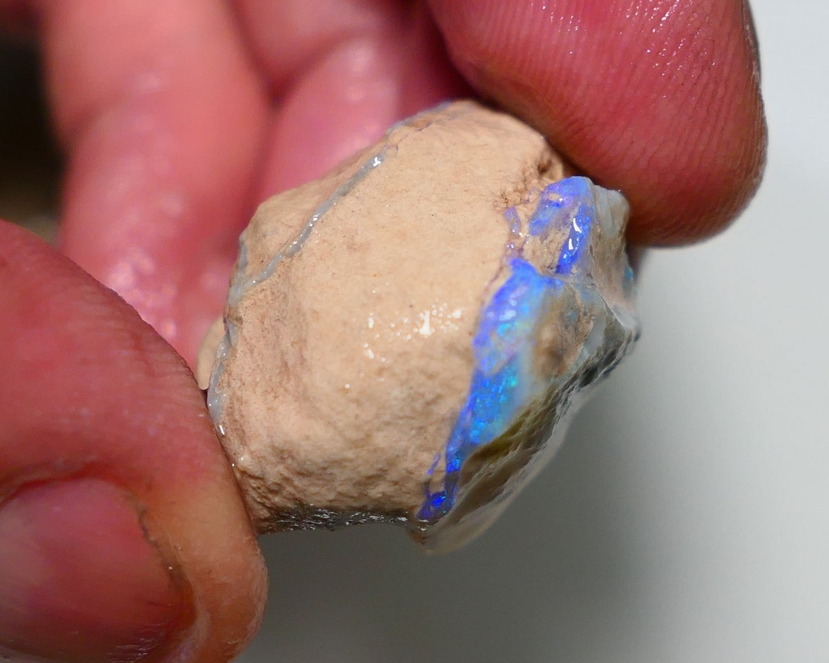 Lightning Ridge Rough Opal 62cts Formation showing nice Blue fires 27x26x19mm 1202