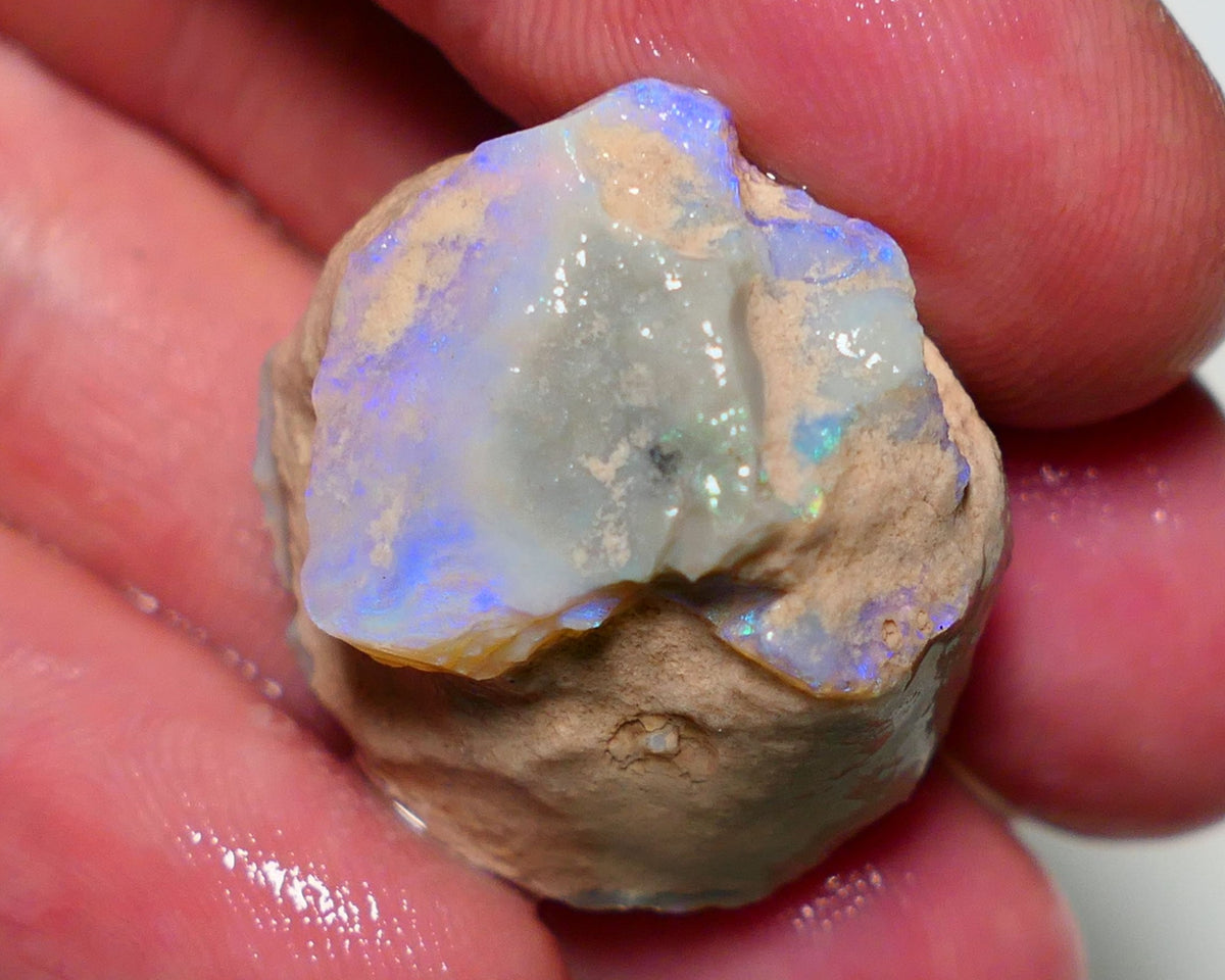 Lightning Ridge Rough Opal 62cts Formation showing nice Blue fires 27x26x19mm 1202