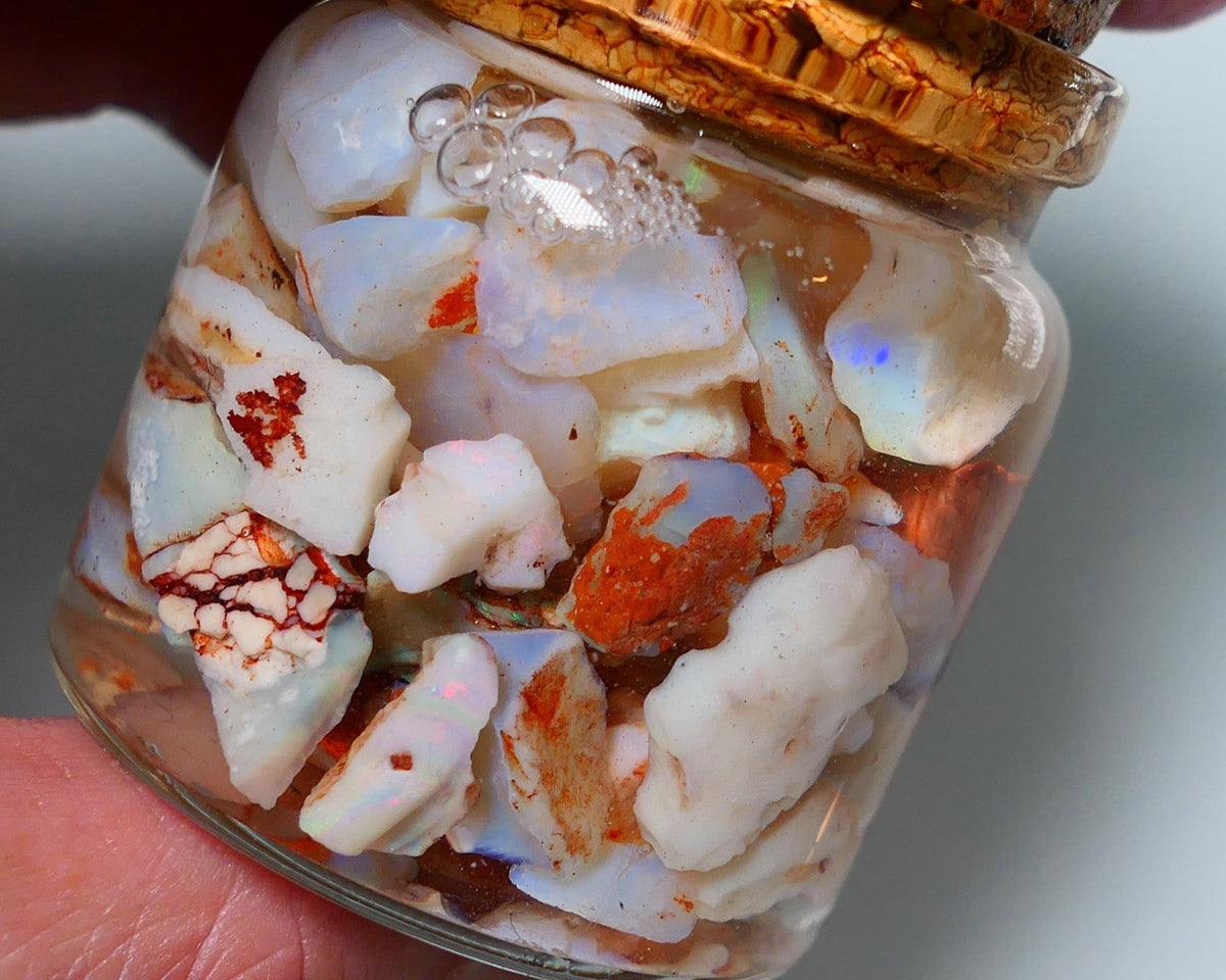 Coober Pedy Opal Rough Parcel Light & Crystal 225cts Gamble but has lots colours to go at 20mm to chip size A1539