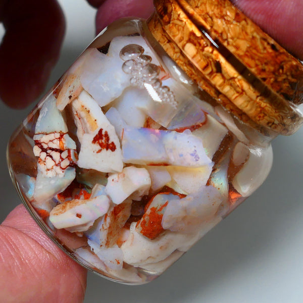 Coober Pedy Opal Rough Parcel Light & Crystal 225cts Gamble but has lots colours to go at 20mm to chip size A1539