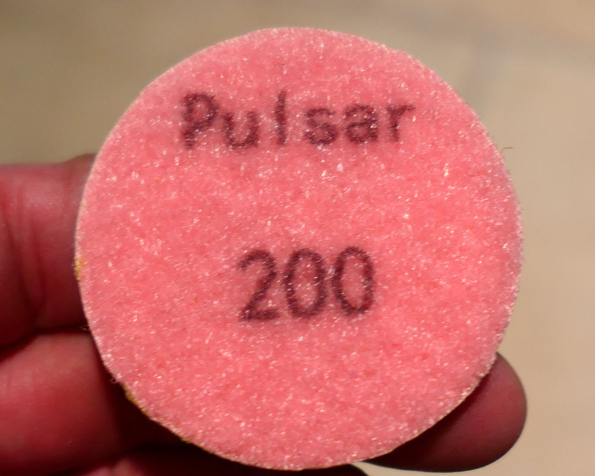 PULSAR DIAMOND™ 2"/50mm  LITTLE LAPPER™  Resin Diamond Hook & Loop back hard resin flat lap mini lapidary 200Grit Pink LL200