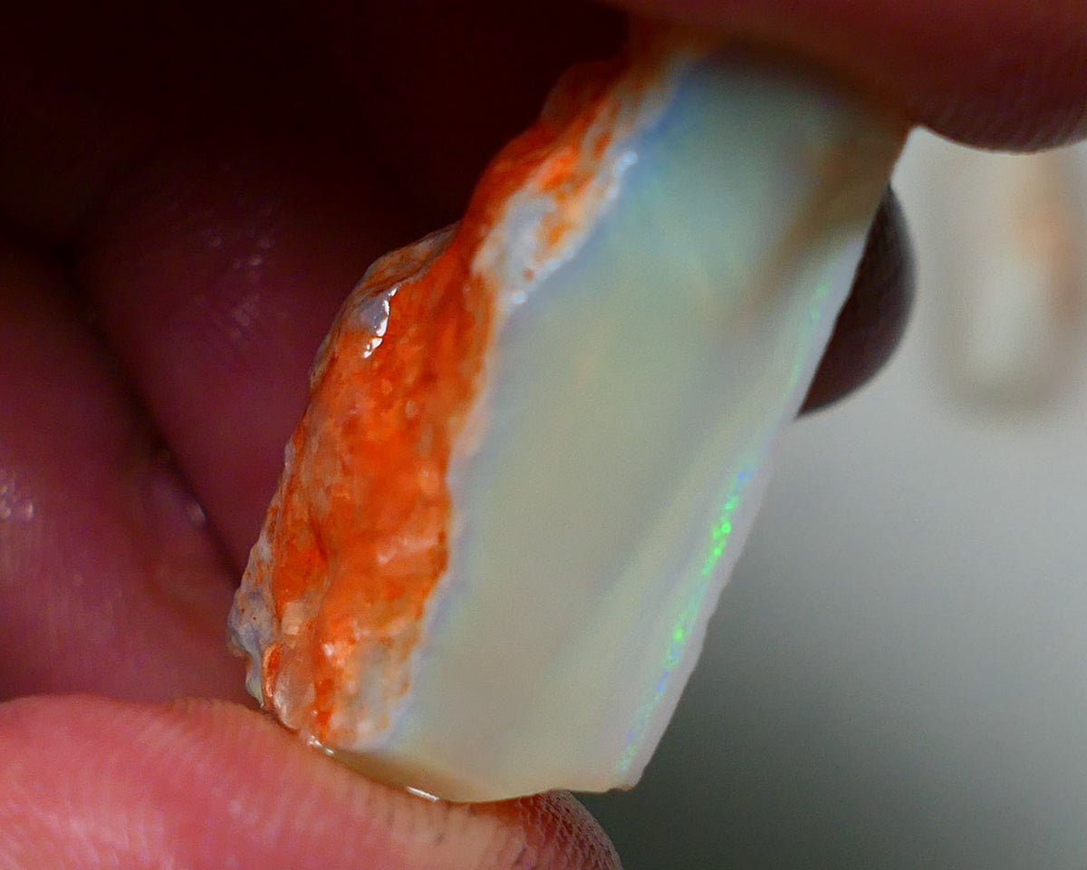 Coober Pedy Rough Opal 60cts White/Light Big chunk of Seam showing some multi colours 37x24x13mm NS037