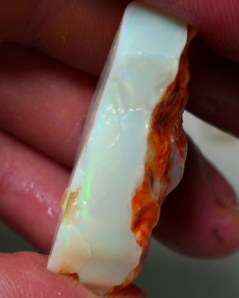 Coober Pedy Rough Opal 60cts White/Light Big chunk of Seam showing some multi colours 37x24x13mm NS037