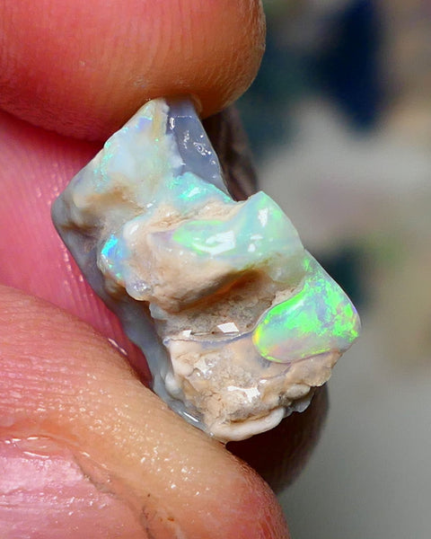 Lightning Ridge Rough Opal 6.25cts Knobby rough with Gorgeous Multicolours to explore 16x11x8mm NS066