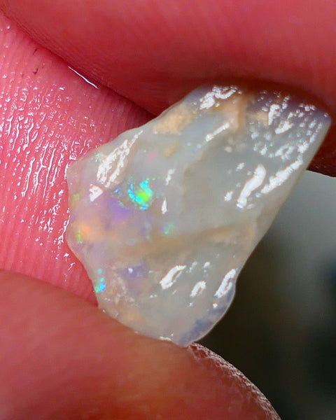 Lightning Ridge Rough Opal 1.75cts Crystal Seam showing Nice multi colours 14x10x2mm NS0079