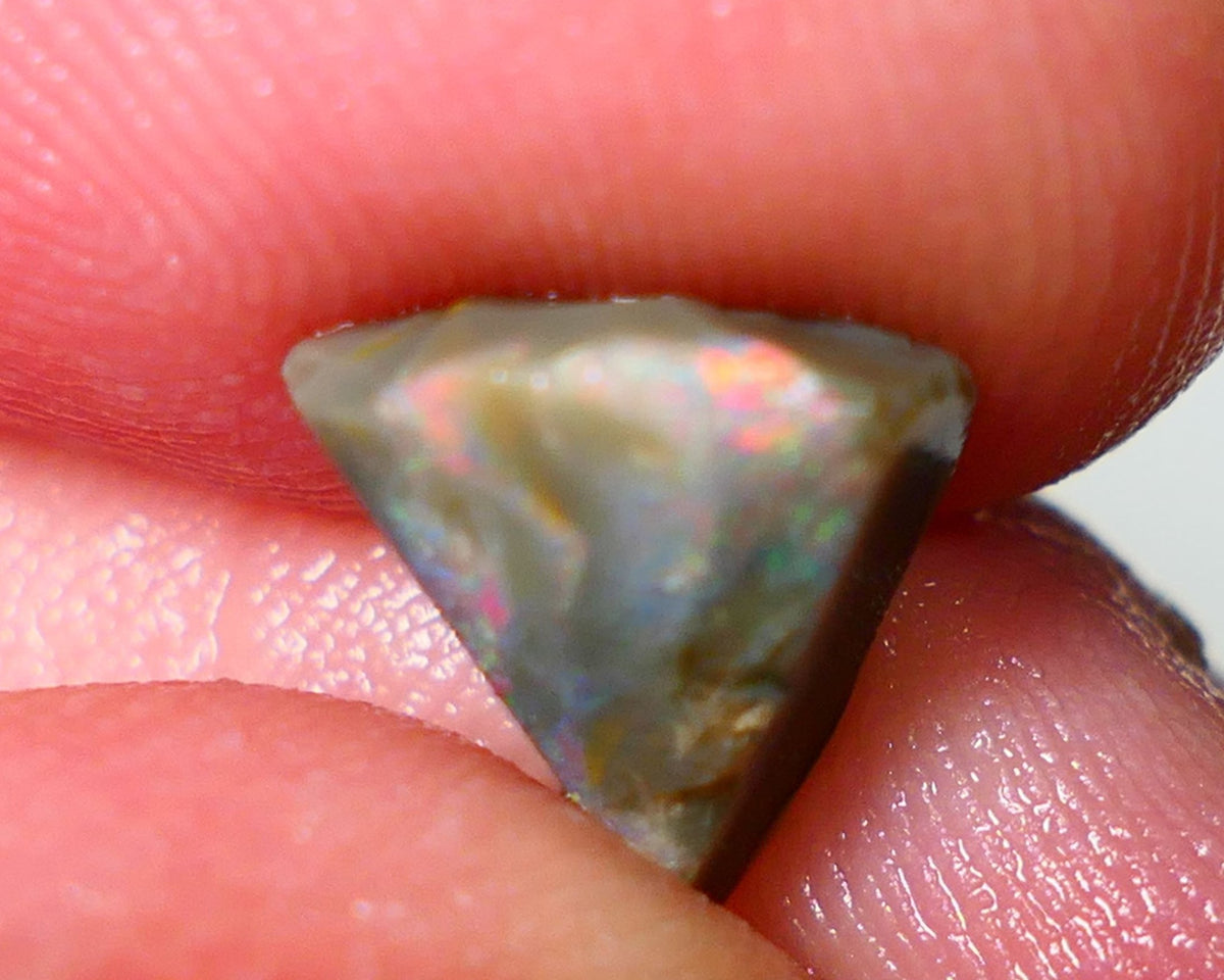 Lightning Ridge Rough / Rub Seam opal Miners Bench® 1.85cts Pink/Orange Dominant fires 10x9x4mm NS125