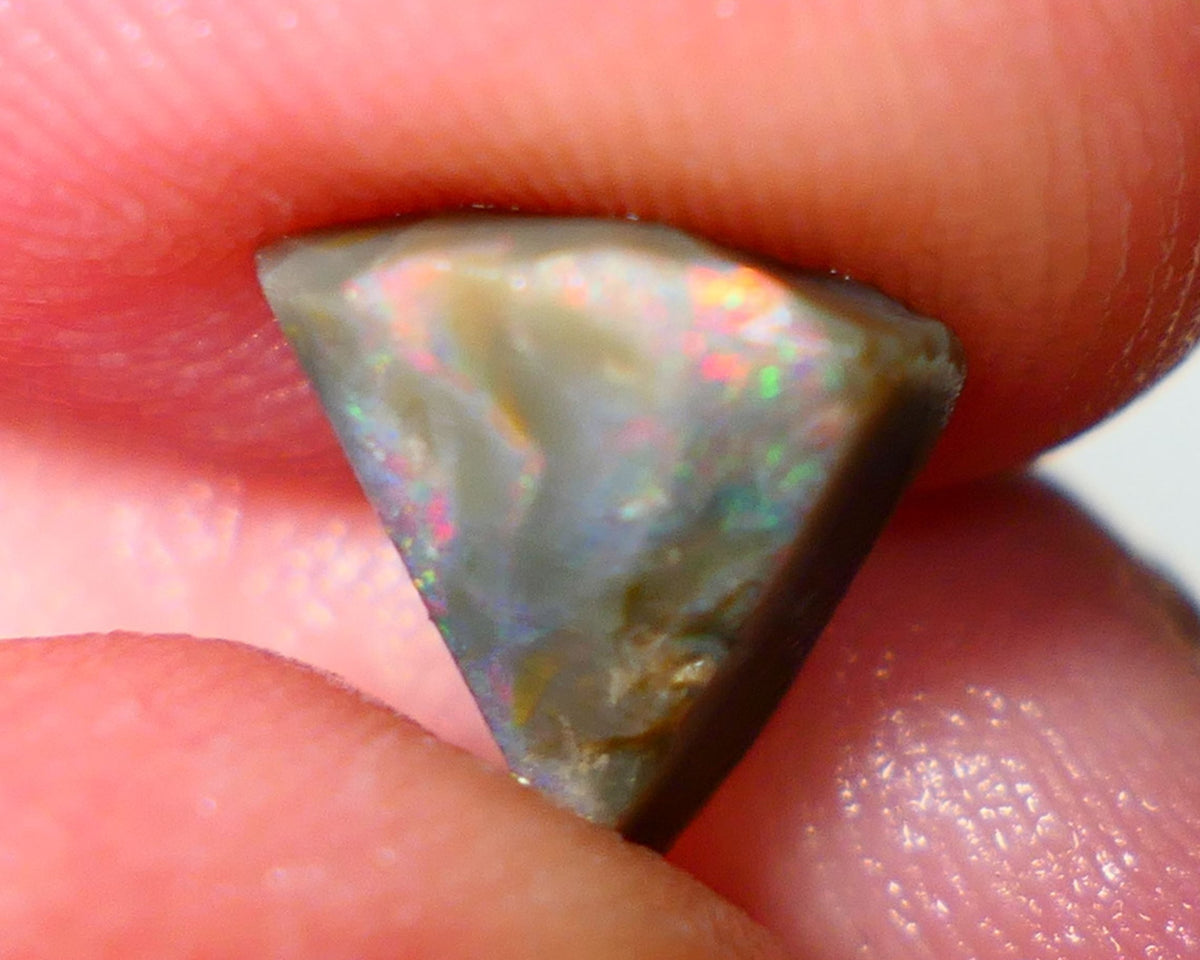 Lightning Ridge Rough / Rub Seam opal Miners Bench® 1.85cts Pink/Orange Dominant fires 10x9x4mm NS125