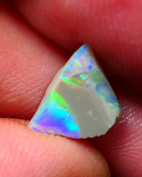 Lightning Ridge Rough / Rub Seam opal Miners Bench® 1.40cts Exotic Bright Yellow/Blue/Teal Fires 11x10x2mm NS093