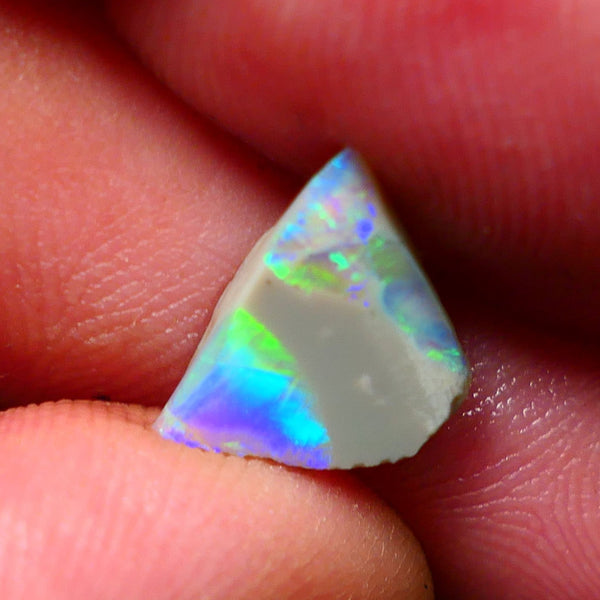 Lightning Ridge Rough / Rub Seam opal Miners Bench® 1.40cts Exotic Bright Yellow/Blue/Teal Fires 11x10x2mm NS093