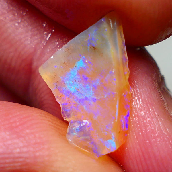 Lightning Ridge Opal Dark Crystal Base Seam Rough Rub 2.65cts Gorgeous Stunning Bright fires 14x11x3mm NS114