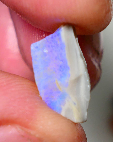 Lightning Ridge Opal Dark Crystal Base Seam Rough 3.50cts Bright Blue fires 15x7x6mm NS112