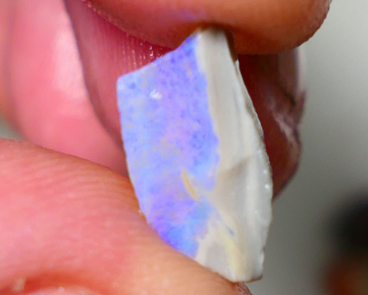 Lightning Ridge Opal Dark Crystal Base Seam Rough 3.50cts Bright Blue fires 15x7x6mm NS112