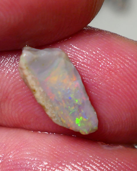 Coober Pedy Opal Rough / Rub Light base 2.00cts Yellow/Red/Orange Dominant Multicolours 14x6x5mm NS134