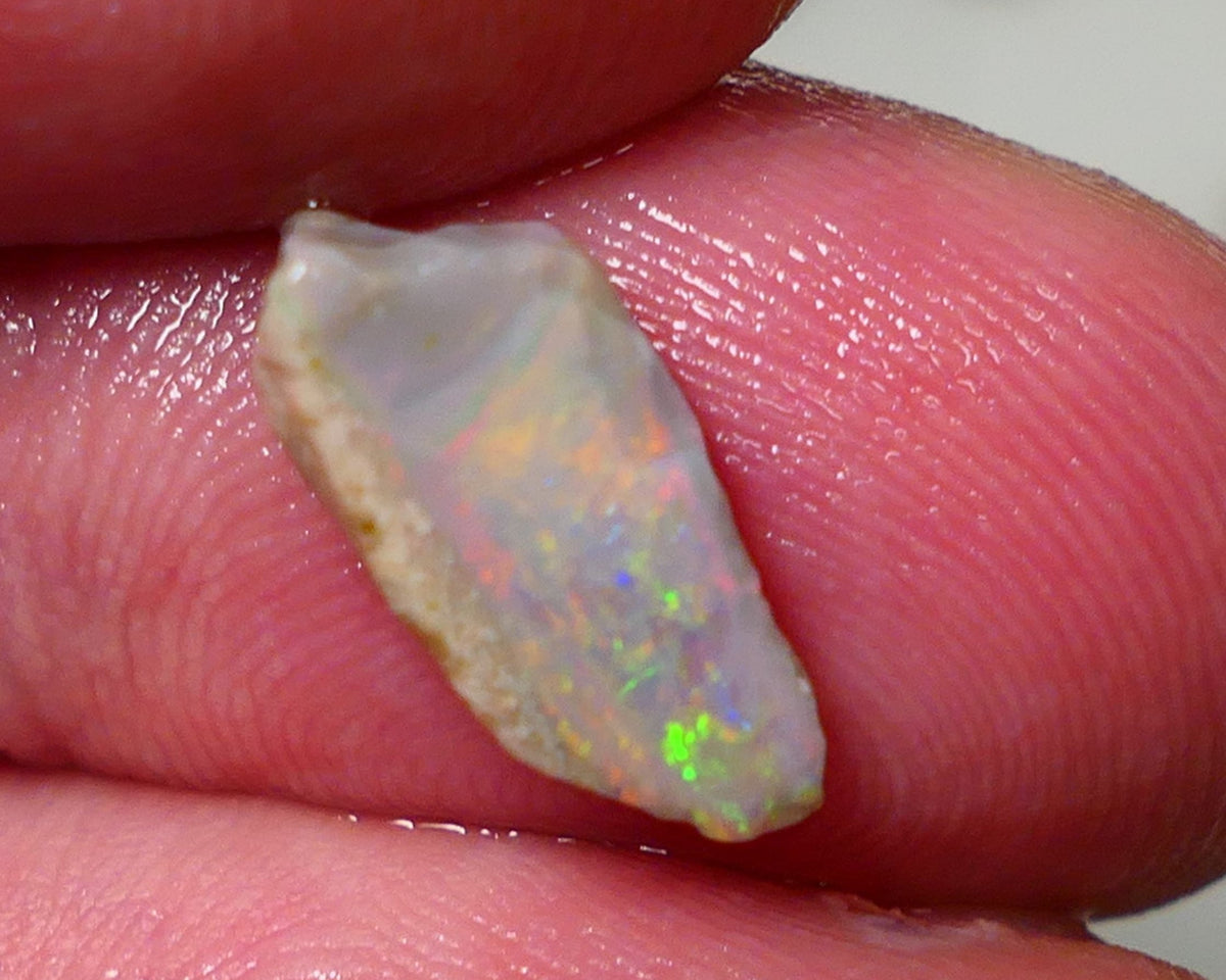 Coober Pedy Opal Rough / Rub Light base 2.00cts Yellow/Red/Orange Dominant Multicolours 14x6x5mm NS134