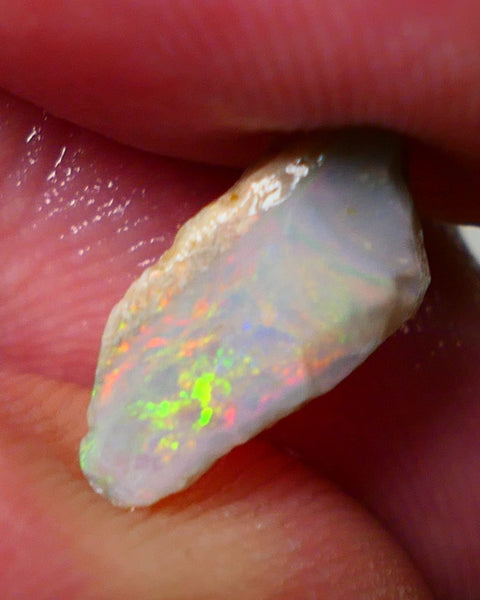 Coober Pedy Opal Rough / Rub Light base 2.00cts Yellow/Red/Orange Dominant Multicolours 14x6x5mm NS134