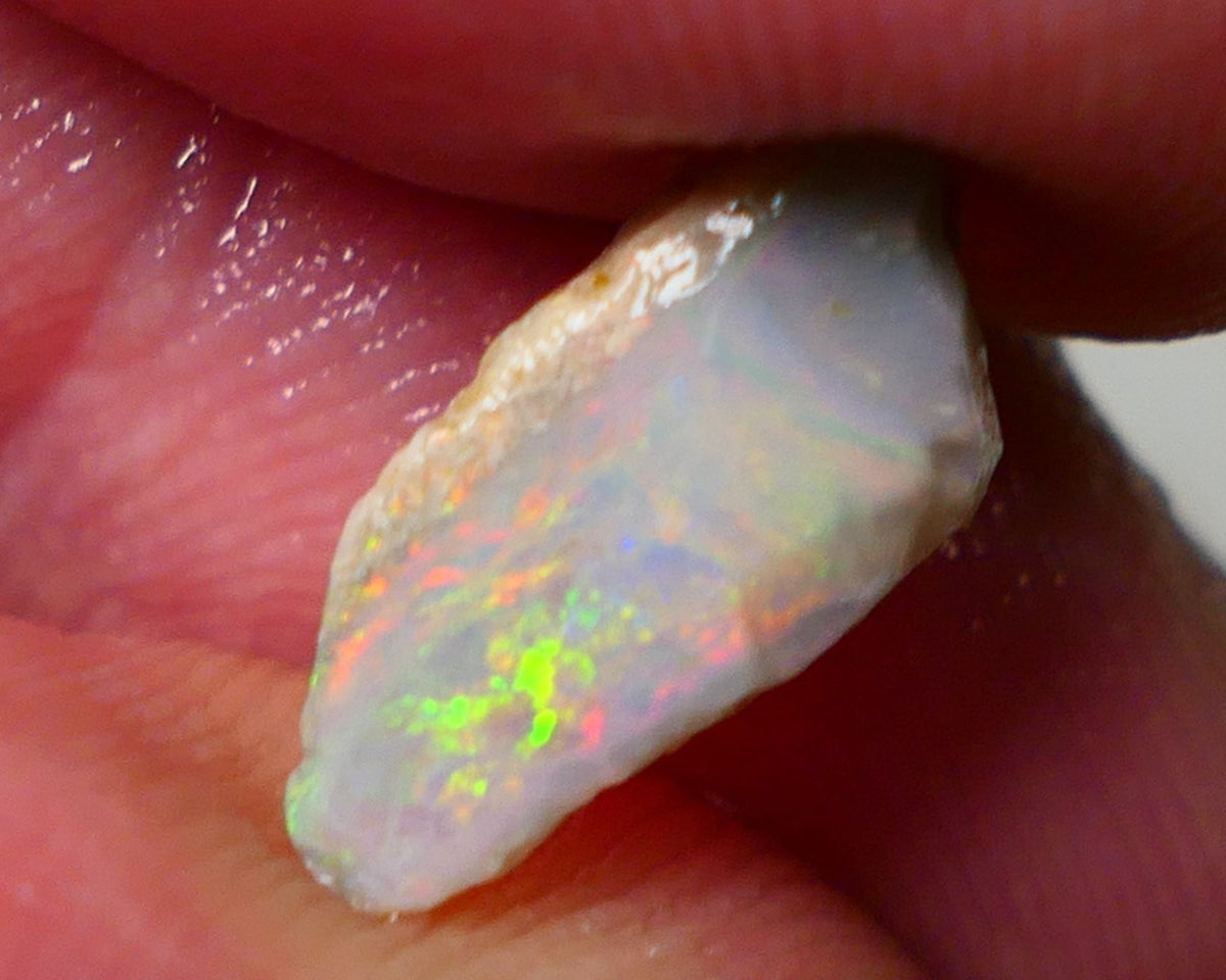 Coober Pedy Opal Rough / Rub Light base 2.00cts Yellow/Red/Orange Dominant Multicolours 14x6x5mm NS134