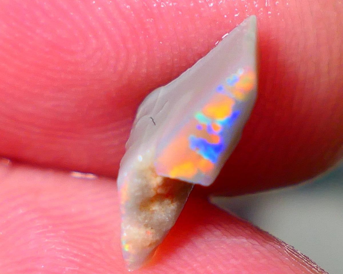 Bit of Jigsaw/Flagstone pattern POPPING Opal Rub Rough 1.70cts Gem Grade Dark base VIBRANT Reds & M.FIRES 12x7x3mm NS143